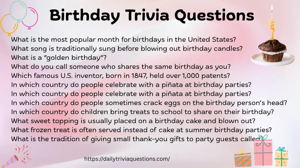 Birthday Trivia Questions with Answers