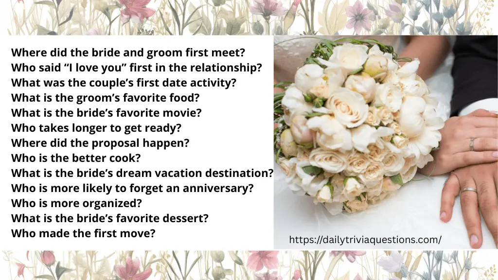 Wedding Trivia Questions with Answers