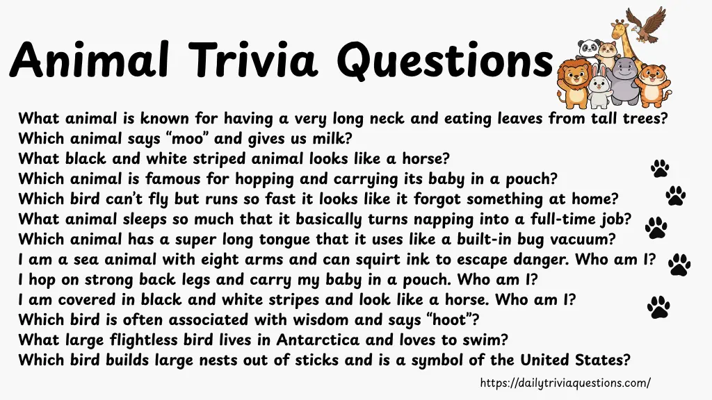 Animal Trivia Questions
