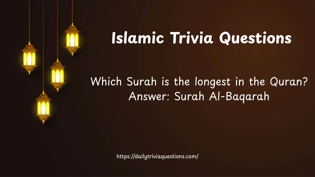 Islamic Trivia Questions
